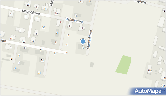 Dąbcze, Storczykowa, 1, mapa Dąbcze