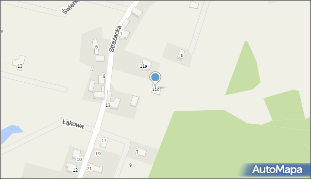 Dąbie, Strażacka, 11c, mapa Dąbie