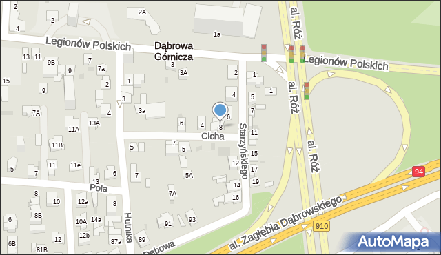 Dąbrowa Górnicza, Starzyńskiego, 8, mapa Dąbrowa Górnicza