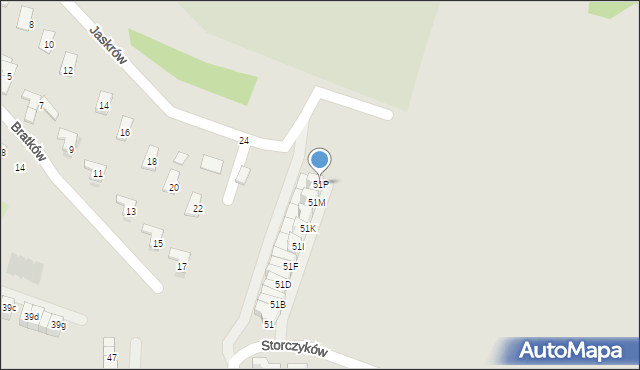 Dąbrowa Górnicza, Storczyków, 51P, mapa Dąbrowa Górnicza