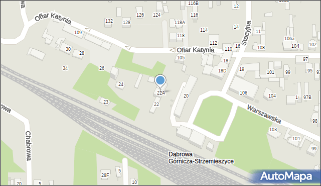 Dąbrowa Górnicza, Stacyjna, 22A, mapa Dąbrowa Górnicza
