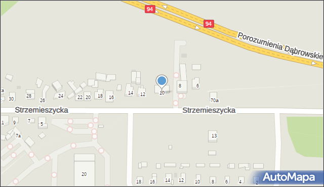 Dąbrowa Górnicza, Strzemieszycka, 10, mapa Dąbrowa Górnicza