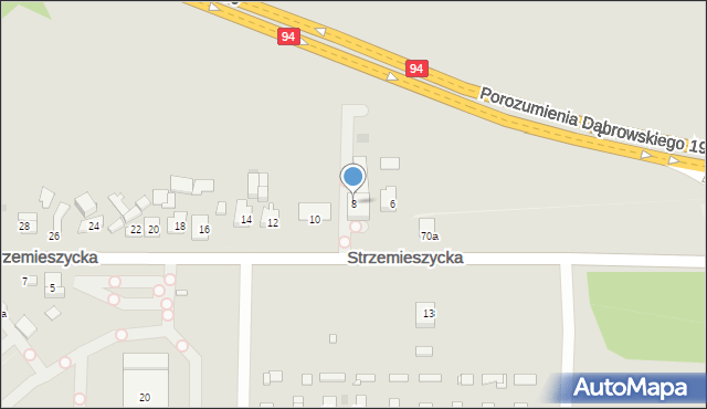 Dąbrowa Górnicza, Strzemieszycka, 8, mapa Dąbrowa Górnicza