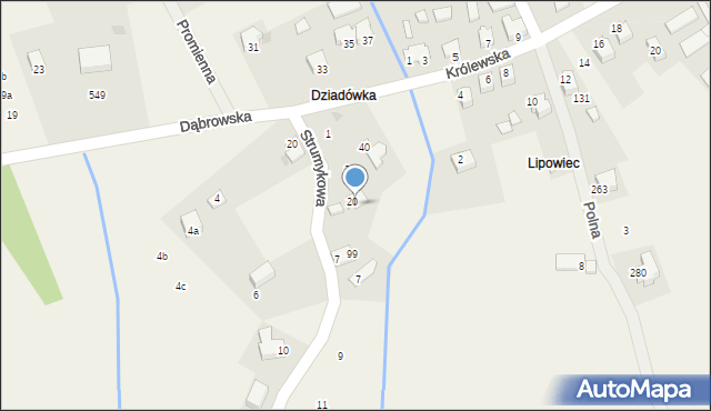 Dąbrowa Szlachecka, Strumykowa, 5, mapa Dąbrowa Szlachecka