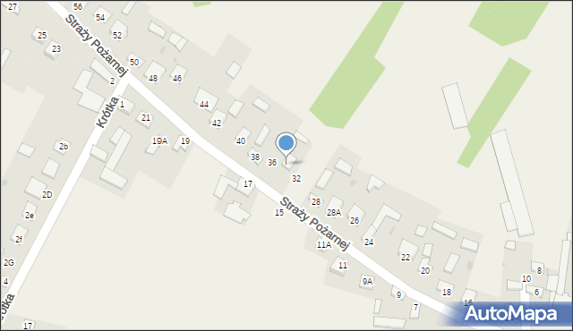 Dąbrowa Zielona, Straży Pożarnej, 34/36, mapa Dąbrowa Zielona