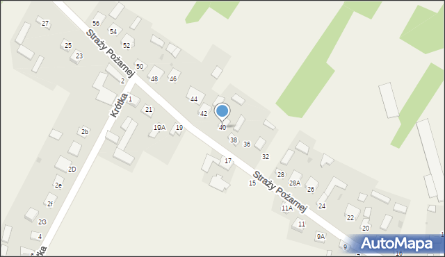 Dąbrowa Zielona, Straży Pożarnej, 40, mapa Dąbrowa Zielona