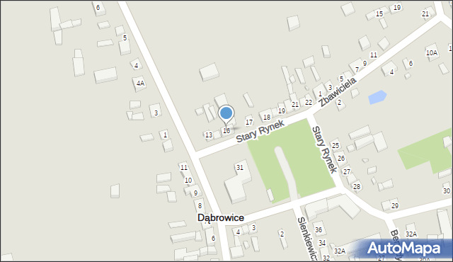 Dąbrowice, Stary Rynek, 16, mapa Dąbrowice