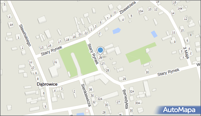 Dąbrowice, Stary Rynek, 26, mapa Dąbrowice