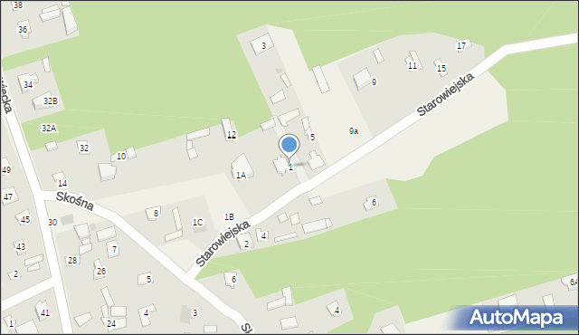 Dąbrówka, Starowiejska, 1, mapa Dąbrówka