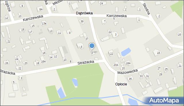 Dąbrówka, Strażacka, 2, mapa Dąbrówka