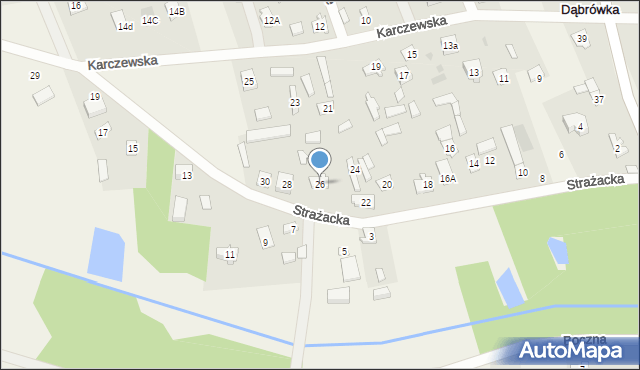 Dąbrówka, Strażacka, 26, mapa Dąbrówka