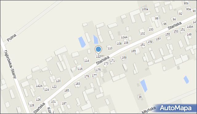 Dąbrówka-Stany, Stańska, 112, mapa Dąbrówka-Stany