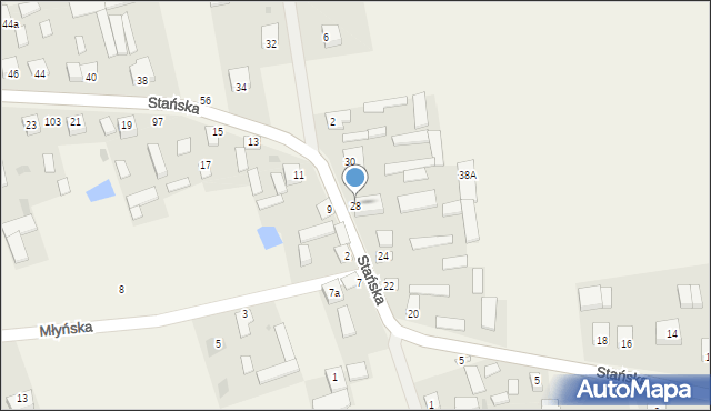 Dąbrówka-Stany, Stańska, 28, mapa Dąbrówka-Stany