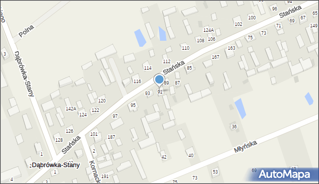 Dąbrówka-Stany, Stańska, 91, mapa Dąbrówka-Stany
