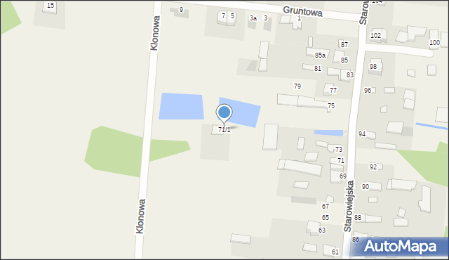 Dąbrówki, Starowiejska, 71/1, mapa Dąbrówki