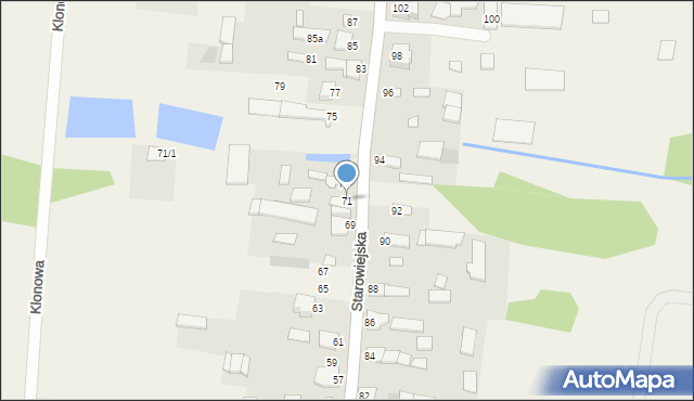 Dąbrówki, Starowiejska, 71, mapa Dąbrówki