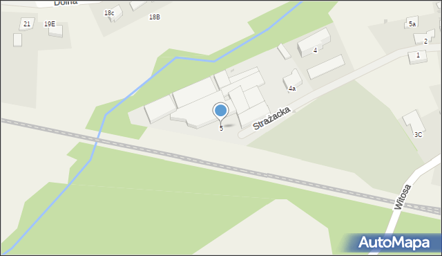 Damnica, Strażacka, 5, mapa Damnica