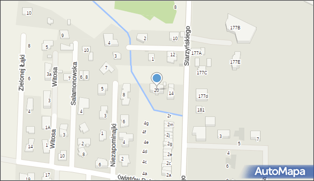 Dawidy, Starzyńskiego, 20, mapa Dawidy