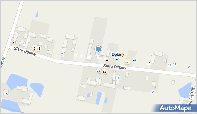 Dębiny, Stare Dębiny, 11, mapa Dębiny