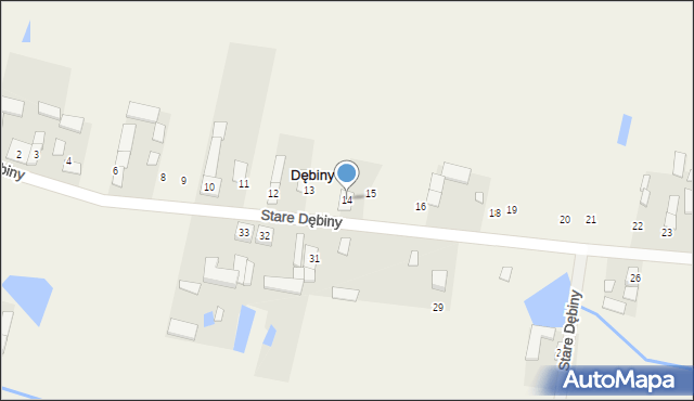 Dębiny, Stare Dębiny, 14, mapa Dębiny