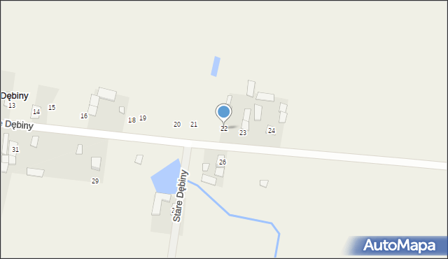 Dębiny, Stare Dębiny, 22, mapa Dębiny
