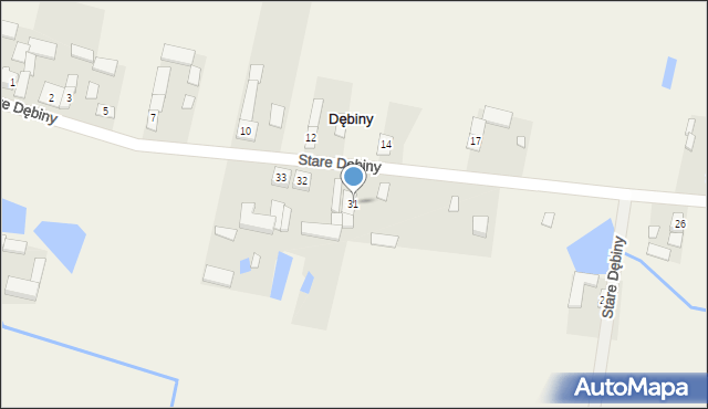 Dębiny, Stare Dębiny, 31a, mapa Dębiny