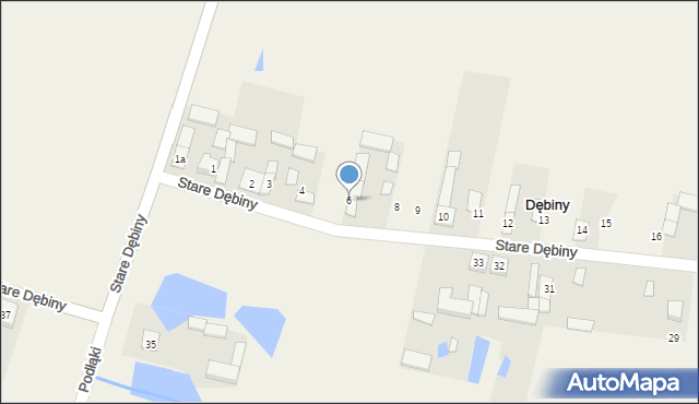 Dębiny, Stare Dębiny, 6, mapa Dębiny