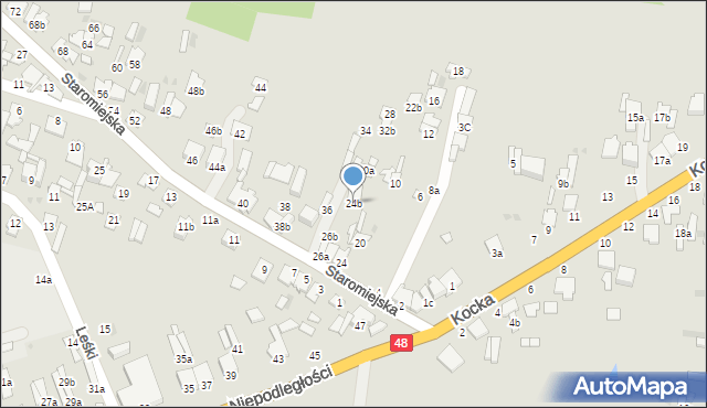 Dęblin, Staromiejska, 24b, mapa Dęblin