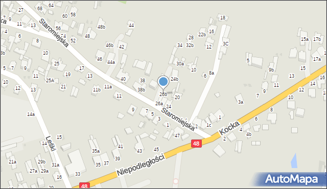 Dęblin, Staromiejska, 26b, mapa Dęblin