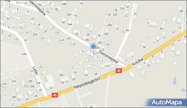 Dęblin, Staromiejska, 5, mapa Dęblin