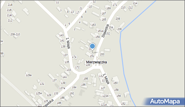 Dęblin, Stawska, 153, mapa Dęblin