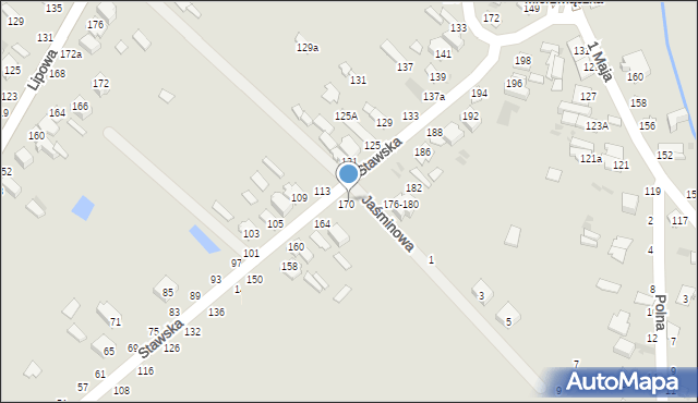 Dęblin, Stawska, 172, mapa Dęblin