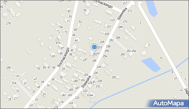 Dęblin, Stawska, 201, mapa Dęblin