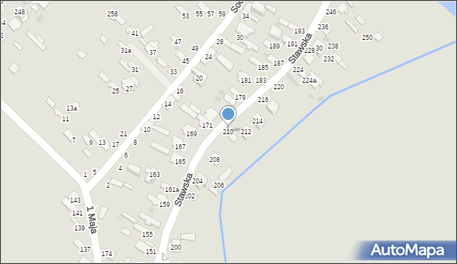 Dęblin, Stawska, 210, mapa Dęblin