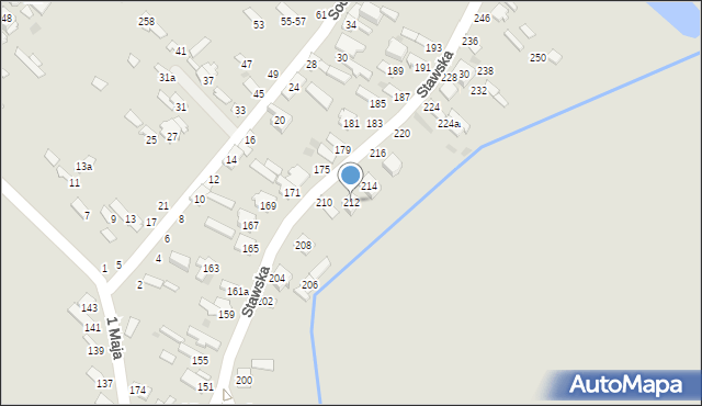Dęblin, Stawska, 212, mapa Dęblin