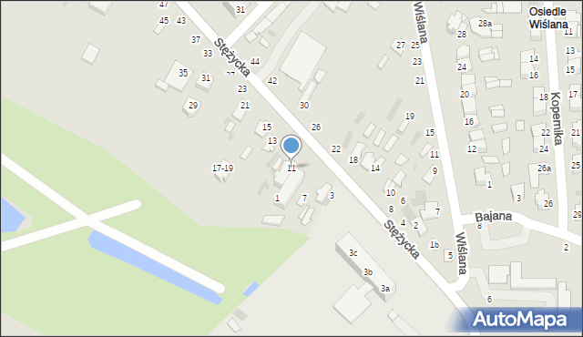 Dęblin, Stężycka, 11, mapa Dęblin