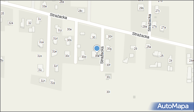 Dębówka, Strażacka, 30E, mapa Dębówka