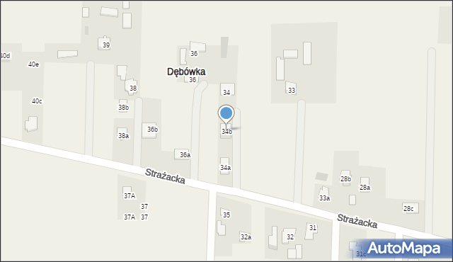 Dębówka, Strażacka, 34B, mapa Dębówka