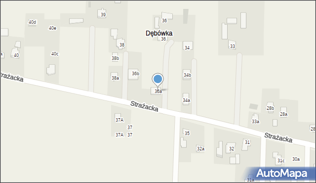 Dębówka, Strażacka, 36A, mapa Dębówka