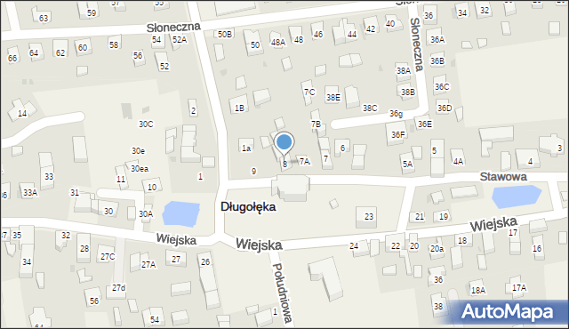 Długołęka, Stawowa, 8, mapa Długołęka
