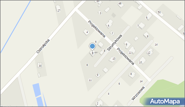 Długosiodło, Strumykowa, 6, mapa Długosiodło