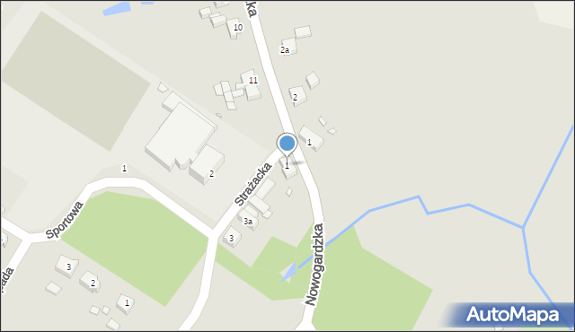 Dobra, Strażacka, 1, mapa Dobra