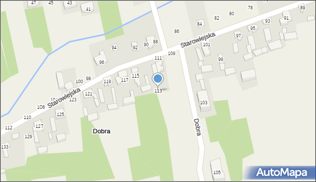 Dobra, Starowiejska, 113, mapa Dobra