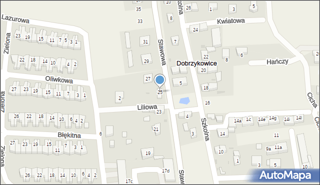 Dobrzykowice, Stawowa, 25, mapa Dobrzykowice