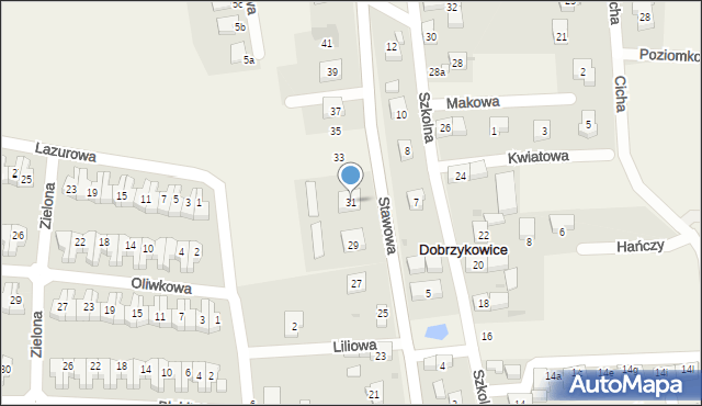 Dobrzykowice, Stawowa, 31, mapa Dobrzykowice