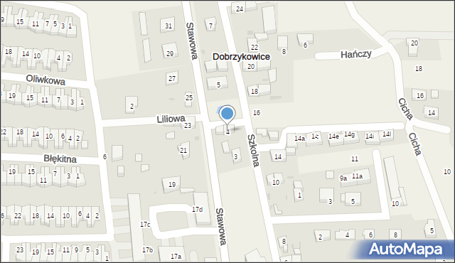 Dobrzykowice, Stawowa, 4, mapa Dobrzykowice