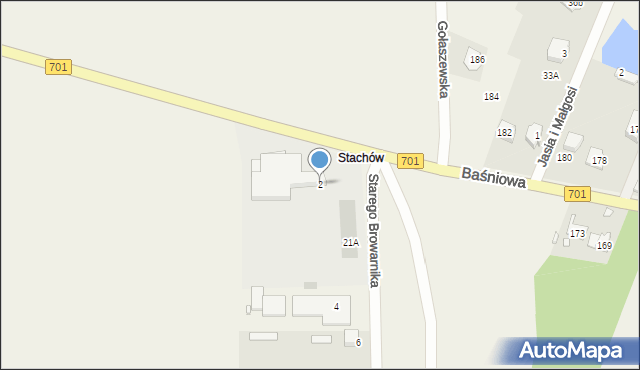 Domaniewek, Starego Browarnika, 2, mapa Domaniewek