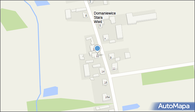 Domaniewice, Stara Wieś, 12, mapa Domaniewice