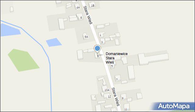 Domaniewice, Stara Wieś, 8, mapa Domaniewice