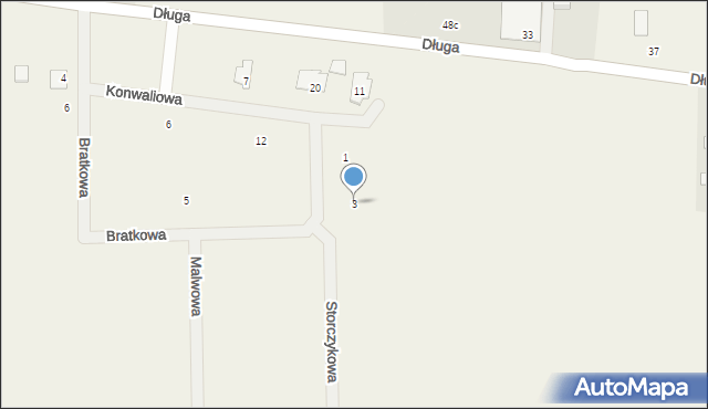 Droszew, Storczykowa, 3, mapa Droszew